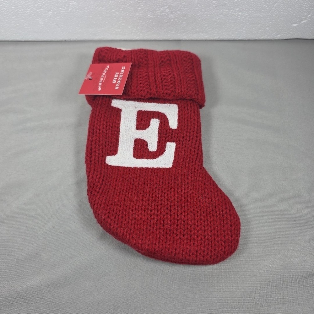 Letter E Wondershop Monogram Mini Christmas Stocking Initial Red Knit Target